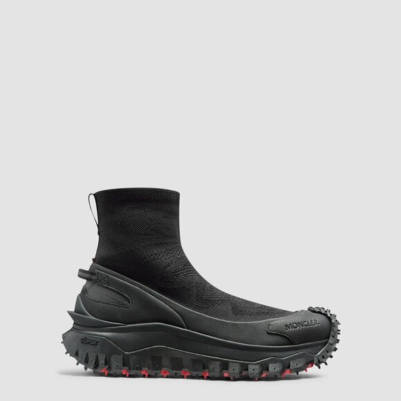 MONCLER BLACK MEN'S TRAILGRIP KNIT HIGH TOP SNEAKERS - Picture 1 of 9
